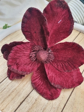 burgundy velvet magnolia glitter edgexma